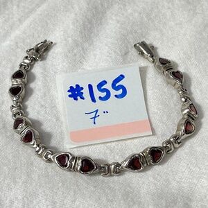 ESX Sterling Silver & Red Hearts Bracelet
